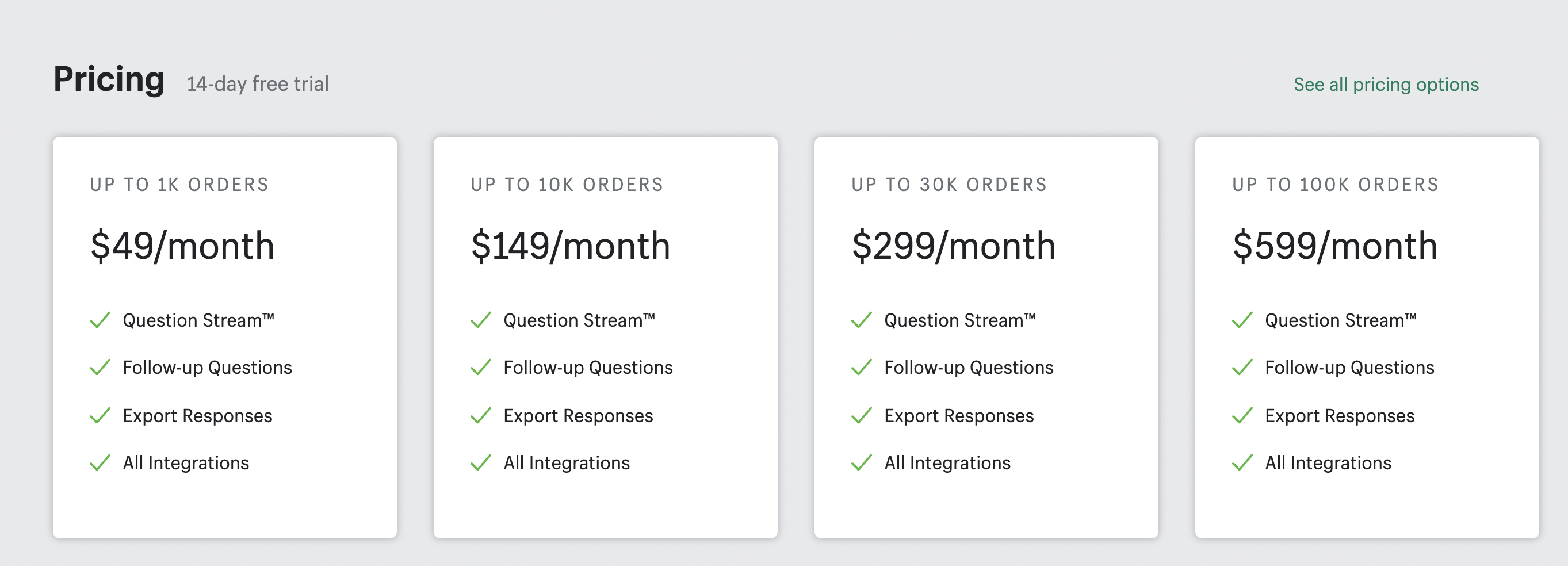 Fairing Plans and Pricing