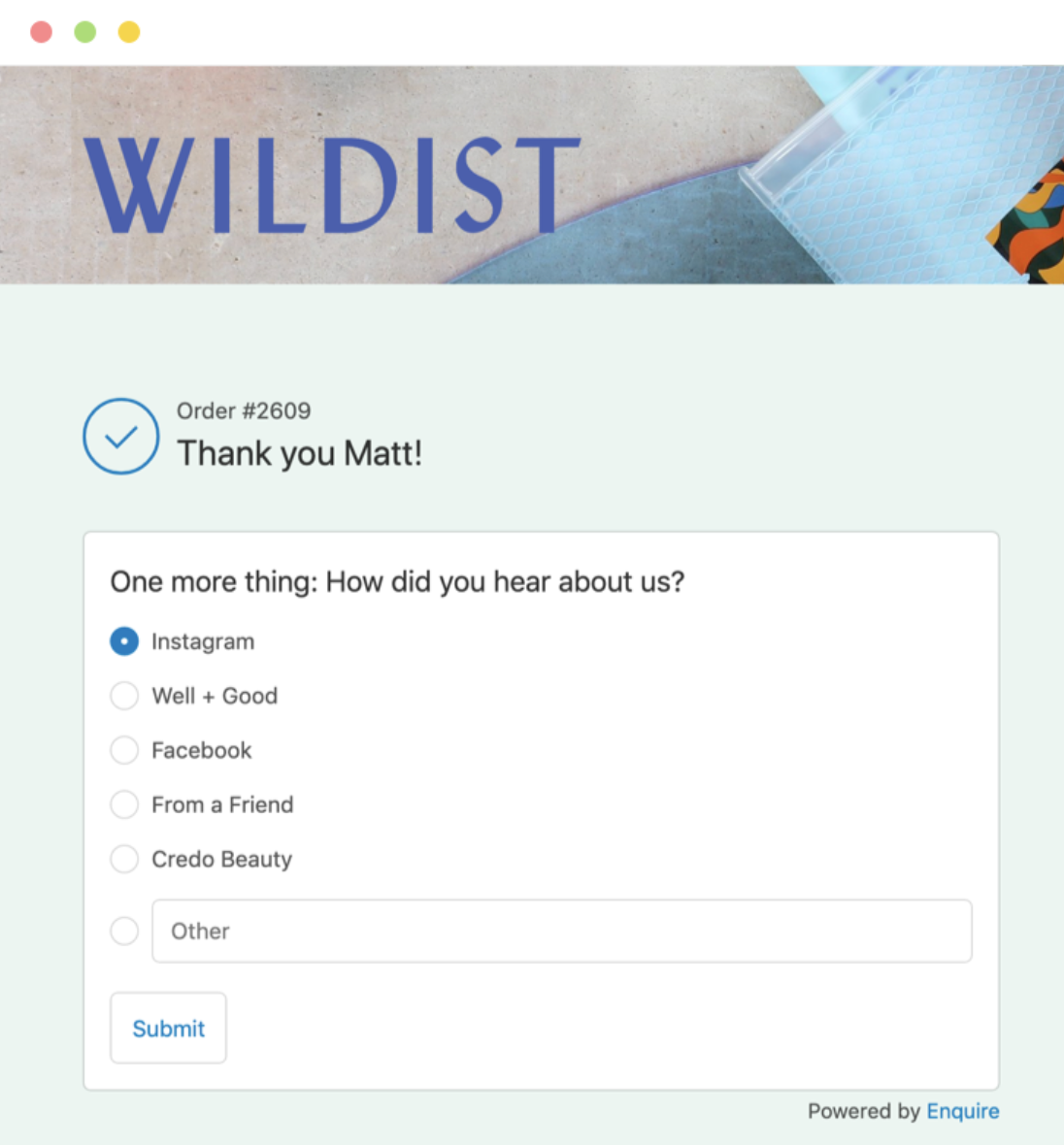 Wildist Fairing Survey Example