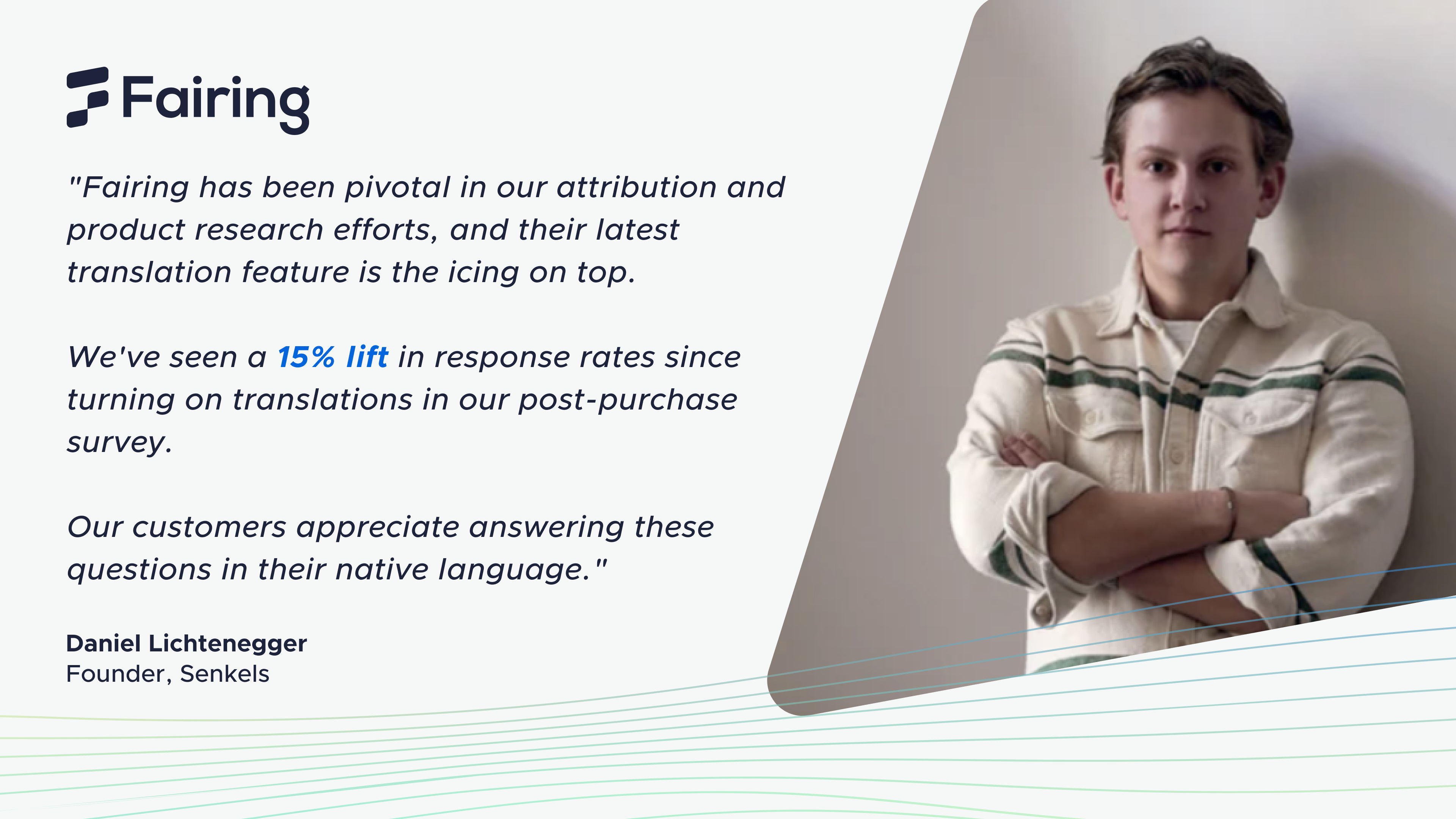 quote image showing senkels ceo on fairing