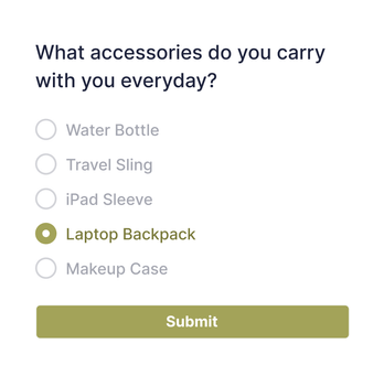 post purchase question showing product 
            research questions being asked to customers.